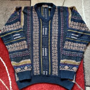 Jantzen black  stripes multicoloured sweater